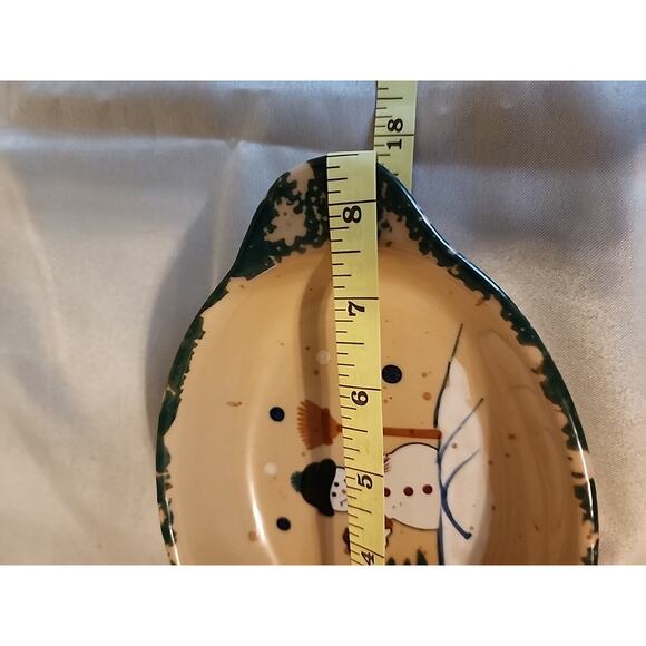 Country Snowman Stoneware Oval Casserole Dish Set Of 2 6” & 10” No Box - Picture 12 of 12